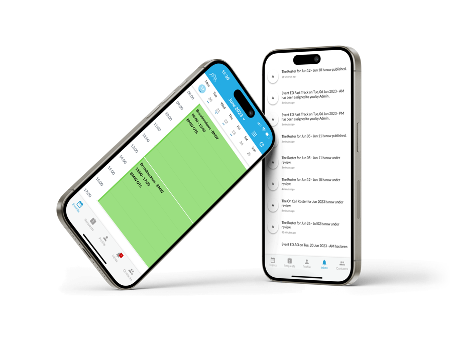 WeRoster on a mobile phone